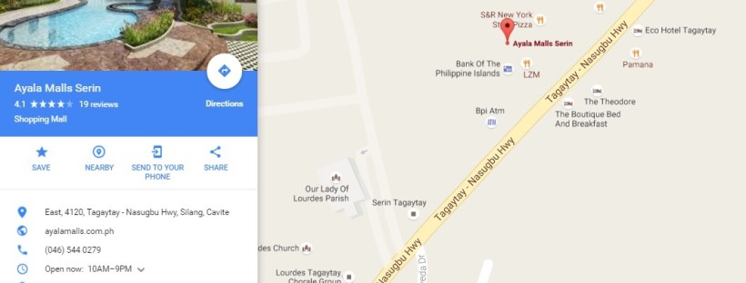 map Ayala Malls Serin