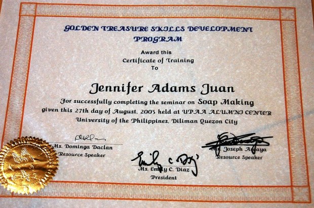 soap making certificate