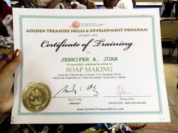 soap making certificate