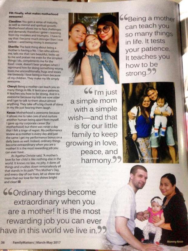 Family Matters magazine interview