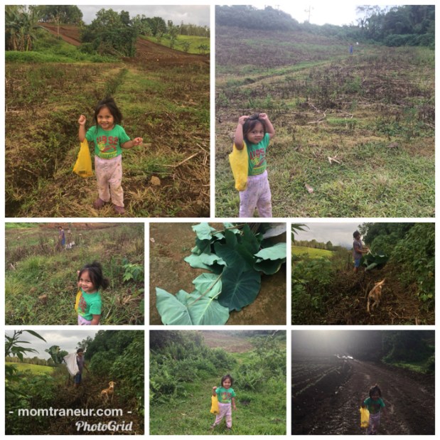 hiking up a mountain