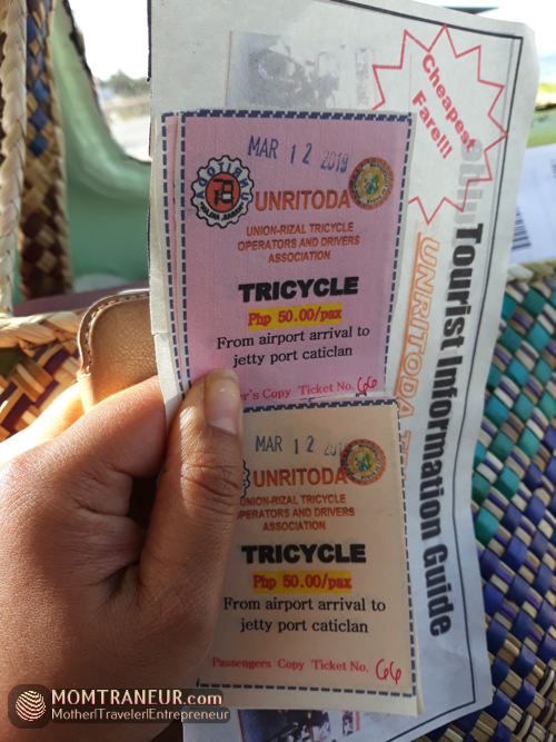 Tricycle from Caticlan Airport to Caticlan Jetty Port