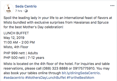 SEda Centrio Mother's Day Promo