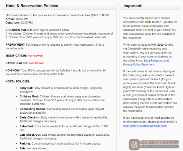 Seda Centrio online booking